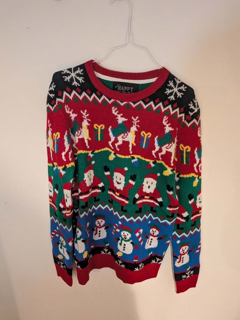 Happy Holidays Urban Heritage Christmas Holiday Ugly Sweater Pullover Small